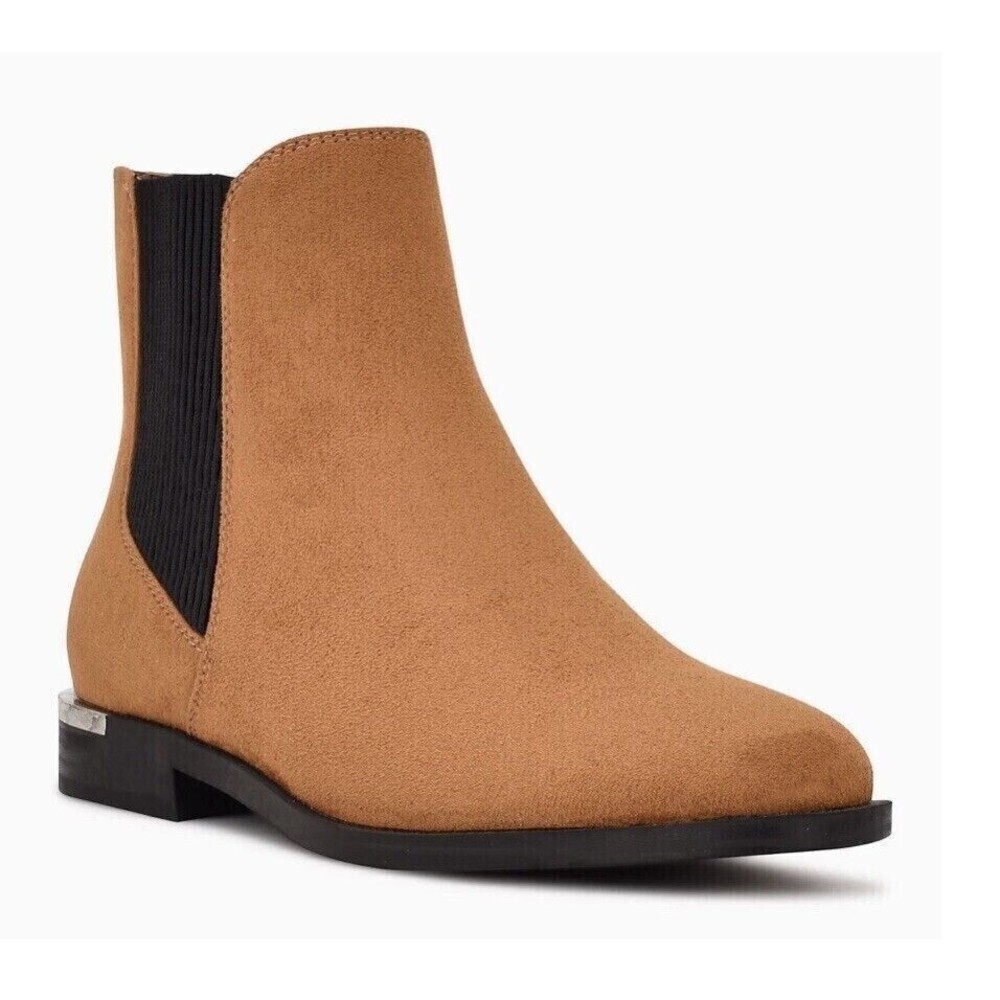 Nine West Women Brown Faux Suede Aribel Ankle Bootie 6